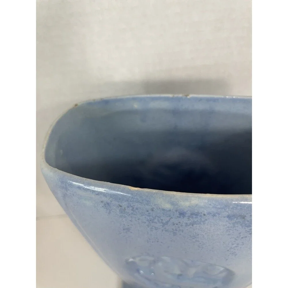 Robinson Ransbottom Vase Art Pottery Gazelle Deer Blue Ceramic 230 MCM VTG Retro